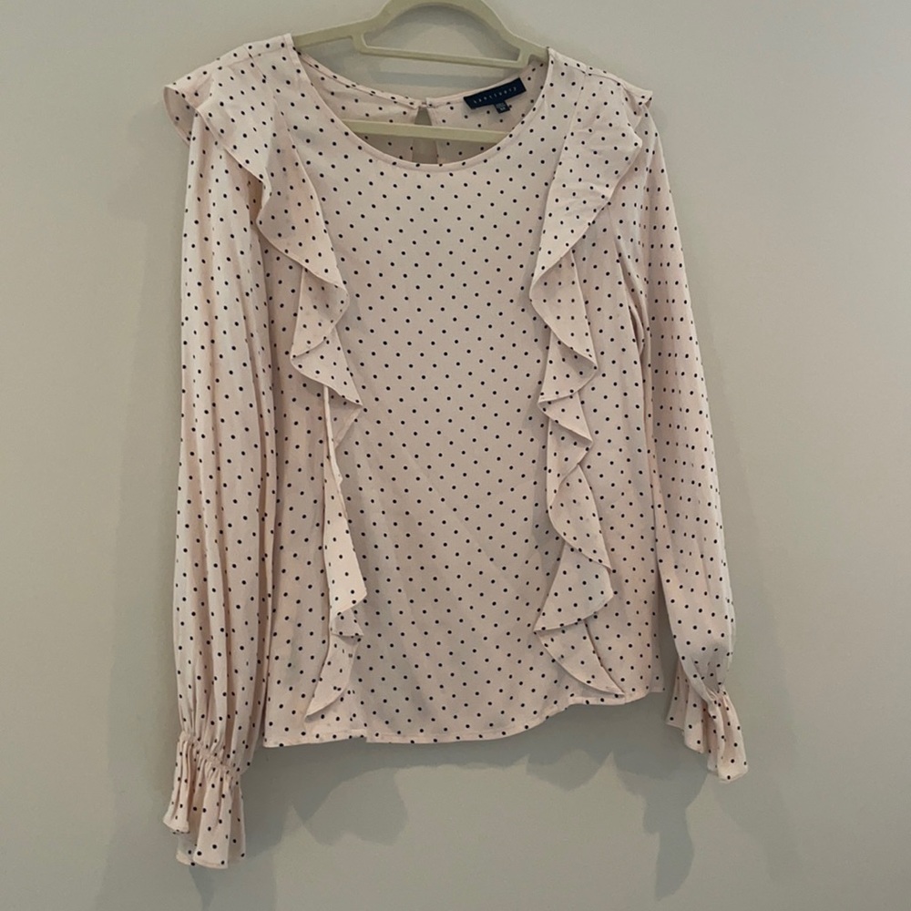 Silky polka dot top